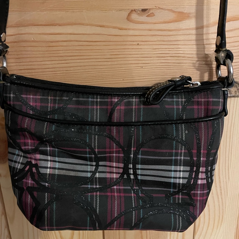 Coach Black and Pink Plaid Women's Bag